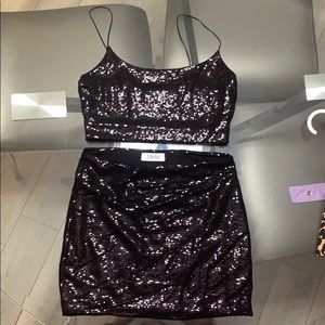 Black sequin two piece